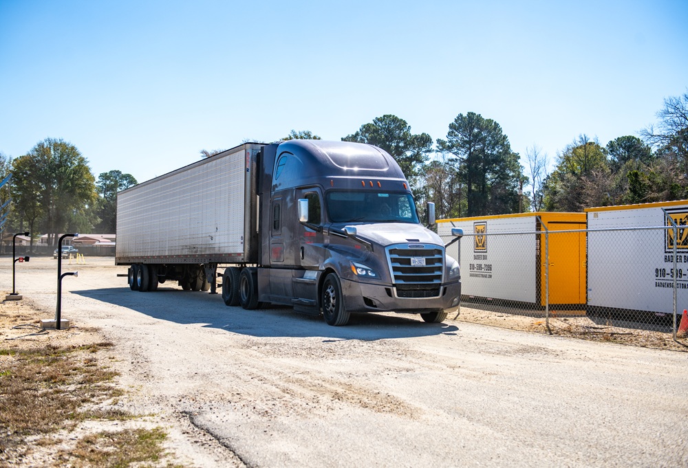 Tractor trailer parking at Mile Marker parking Fayetteville / Wilmington